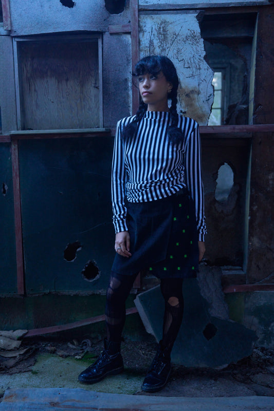 Beetles Black Corduroy Mini Skirt